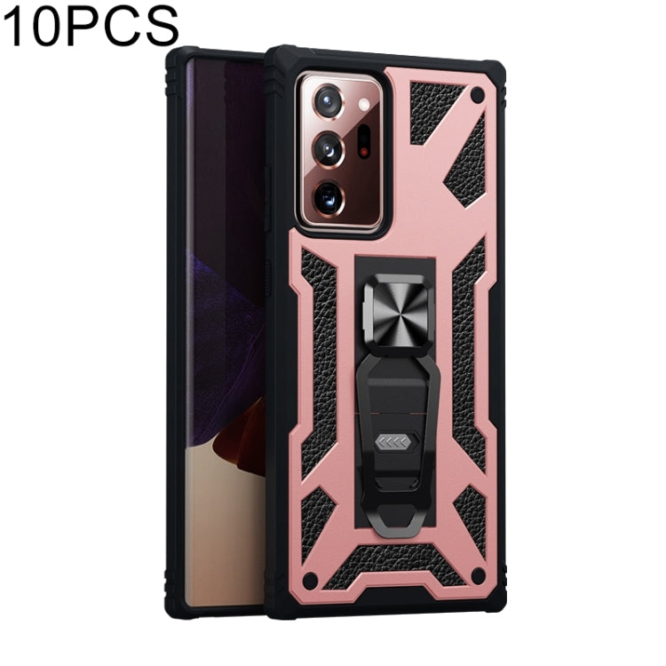 For  Samsung Galaxy Note20 Ultra 10 PCS Variety Armor TPU + PC Shockproof Magnetic Protective Case with Folding Clip Holder
