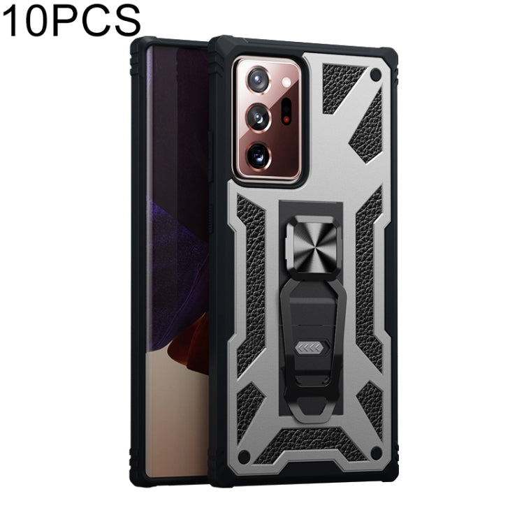 For  Samsung Galaxy Note20 Ultra 10 PCS Variety Armor TPU + PC Shockproof Magnetic Protective Case with Folding Clip Holder