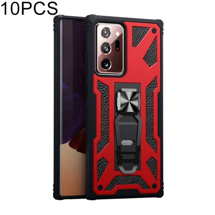 For  Samsung Galaxy Note20 Ultra 10 PCS Variety Armor TPU + PC Shockproof Magnetic Protective Case with Folding Clip Holder