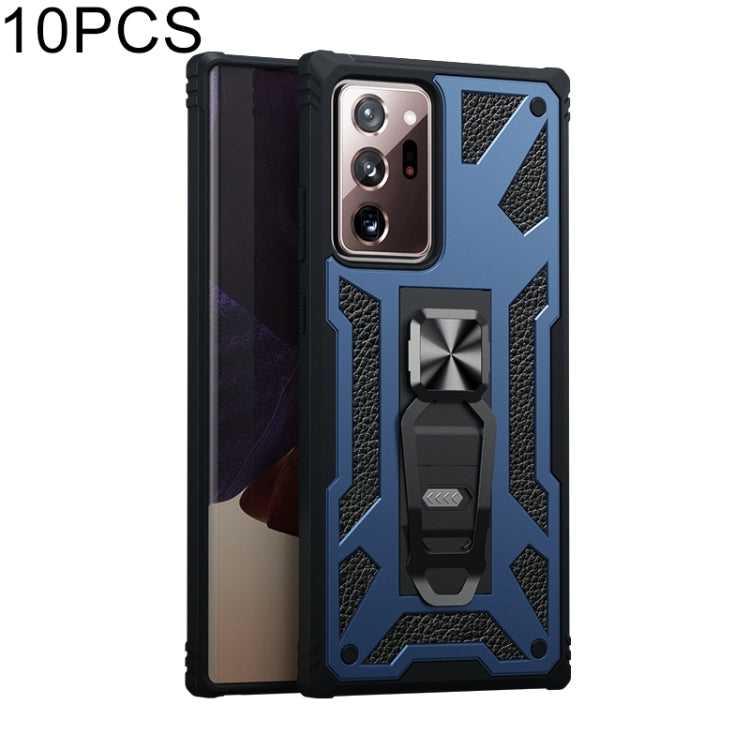 For  Samsung Galaxy Note20 Ultra 10 PCS Variety Armor TPU + PC Shockproof Magnetic Protective Case with Folding Clip Holder