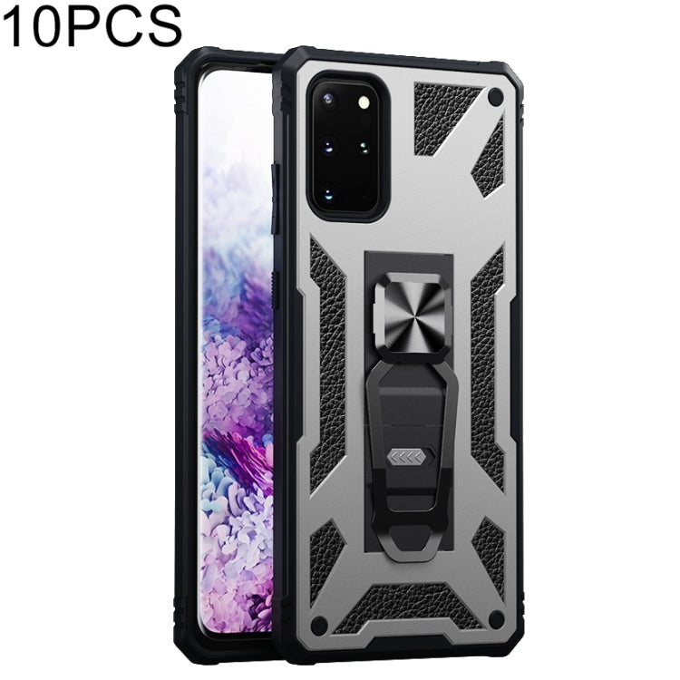 For Samsung Galaxy S20 10 PCS Variety Armor TPU + PC Shockproof Magnetic Protective Case with Folding Clip Holder