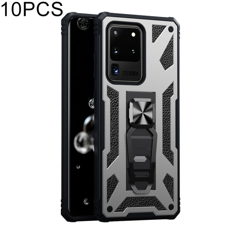 For Samsung Galaxy S20 Ultra 10 PCS Variety Armor TPU + PC Shockproof Magnetic Protective Case with Folding Clip Holder