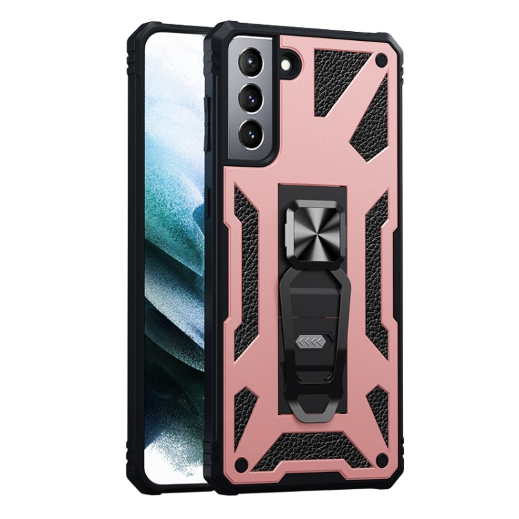 For Samsung Galaxy S21 5G 10 PCS Variety Armor TPU + PC Shockproof Magnetic Protective Case with Folding Clip Holder