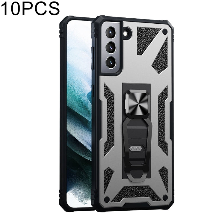 For Samsung Galaxy S21 5G 10 PCS Variety Armor TPU + PC Shockproof Magnetic Protective Case with Folding Clip Holder
