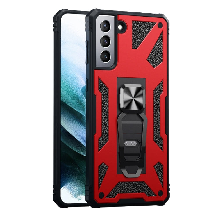 For Samsung Galaxy S21 5G 10 PCS Variety Armor TPU + PC Shockproof Magnetic Protective Case with Folding Clip Holder