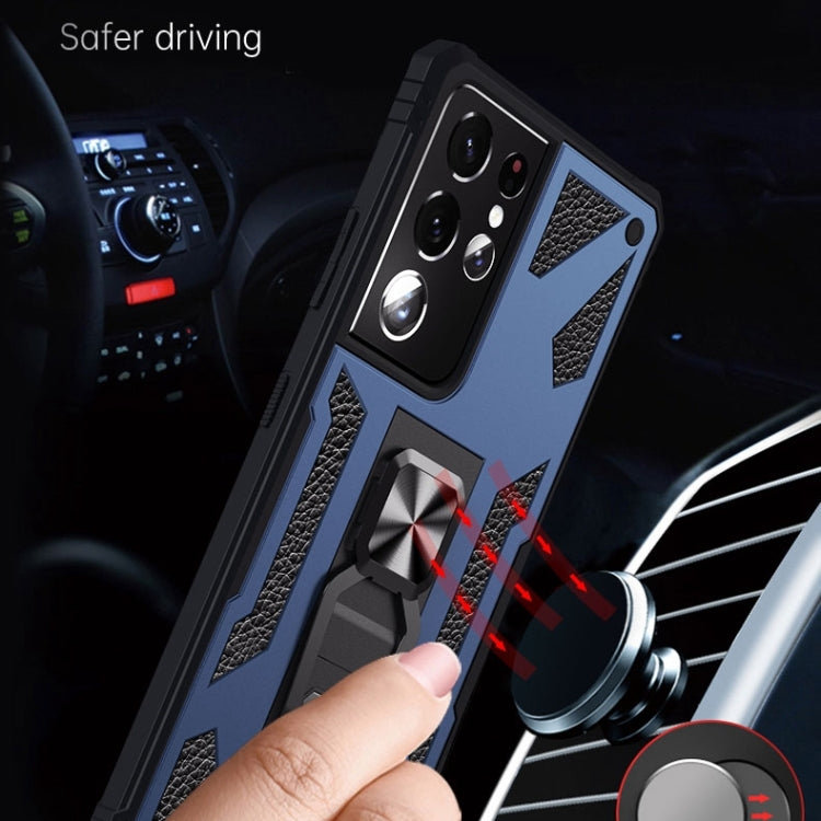 For Samsung Galaxy S21 Ultra 5G 10 PCS Variety Armor TPU + PC Shockproof Magnetic Protective Case with Folding Clip Holder