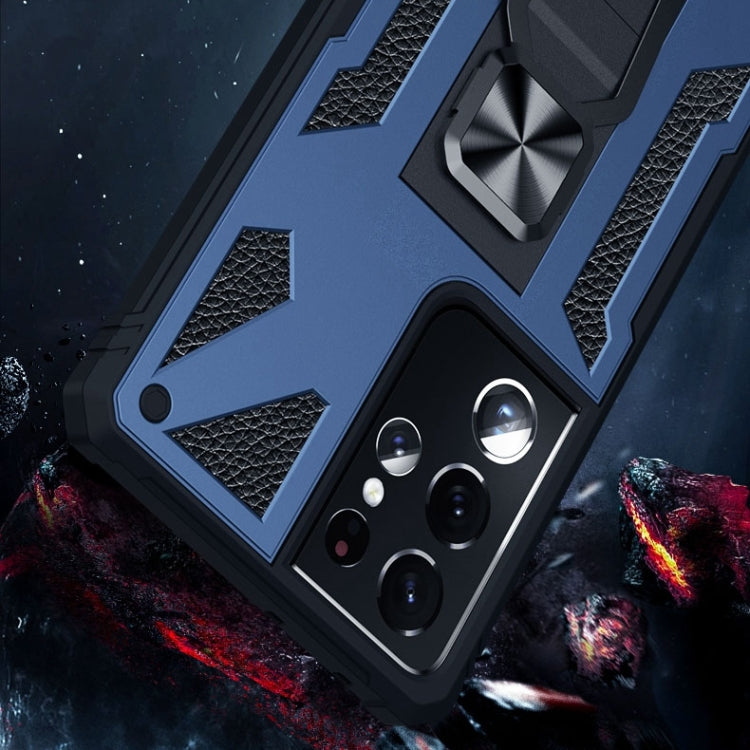 For Samsung Galaxy S21 Ultra 5G 10 PCS Variety Armor TPU + PC Shockproof Magnetic Protective Case with Folding Clip Holder