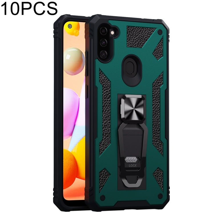 For Samsung Galaxy A11 EU Version 10 PCS Variety Armor TPU + PC Shockproof Magnetic Protective Case with Folding Clip Holder