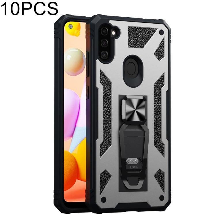 For Samsung Galaxy A11 EU Version 10 PCS Variety Armor TPU + PC Shockproof Magnetic Protective Case with Folding Clip Holder