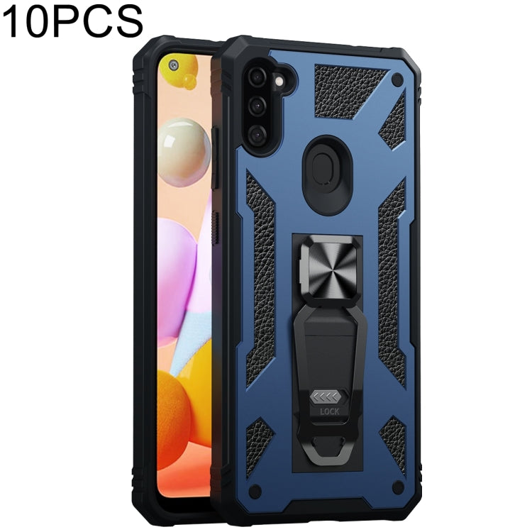 For Samsung Galaxy A11 EU Version 10 PCS Variety Armor TPU + PC Shockproof Magnetic Protective Case with Folding Clip Holder