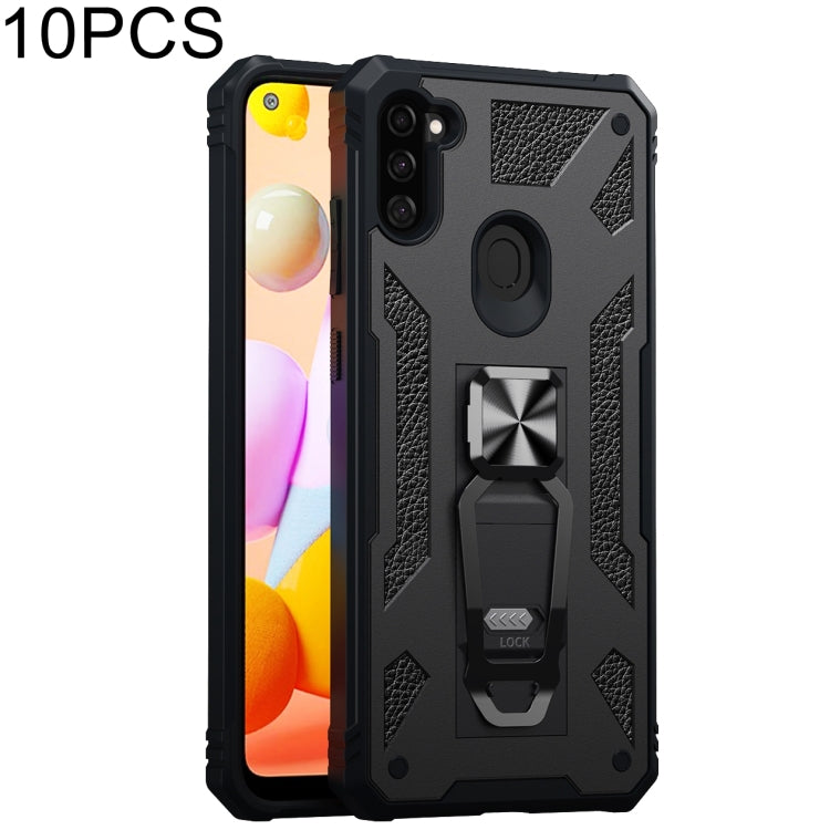 For Samsung Galaxy A11 EU Version 10 PCS Variety Armor TPU + PC Shockproof Magnetic Protective Case with Folding Clip Holder