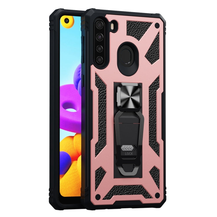 For Samsung Galaxy A21 EU Version 10 PCS Variety Armor TPU + PC Shockproof Magnetic Protective Case with Folding Clip Holder