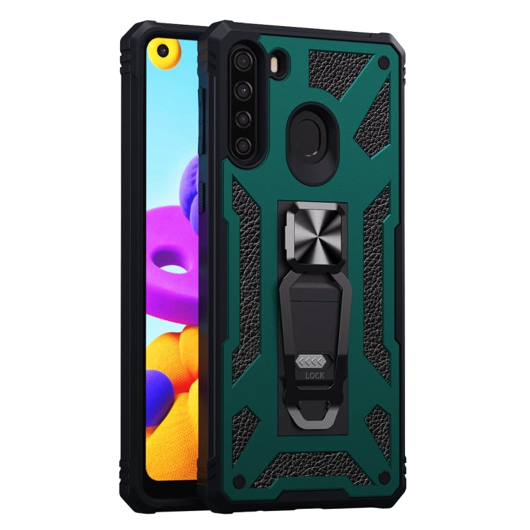 For Samsung Galaxy A21 EU Version 10 PCS Variety Armor TPU + PC Shockproof Magnetic Protective Case with Folding Clip Holder