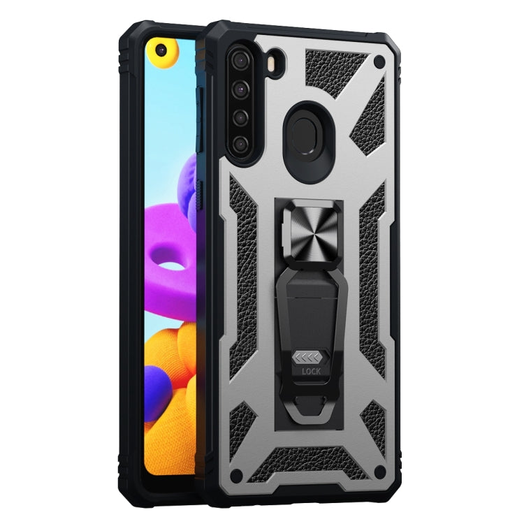 For Samsung Galaxy A21 EU Version 10 PCS Variety Armor TPU + PC Shockproof Magnetic Protective Case with Folding Clip Holder