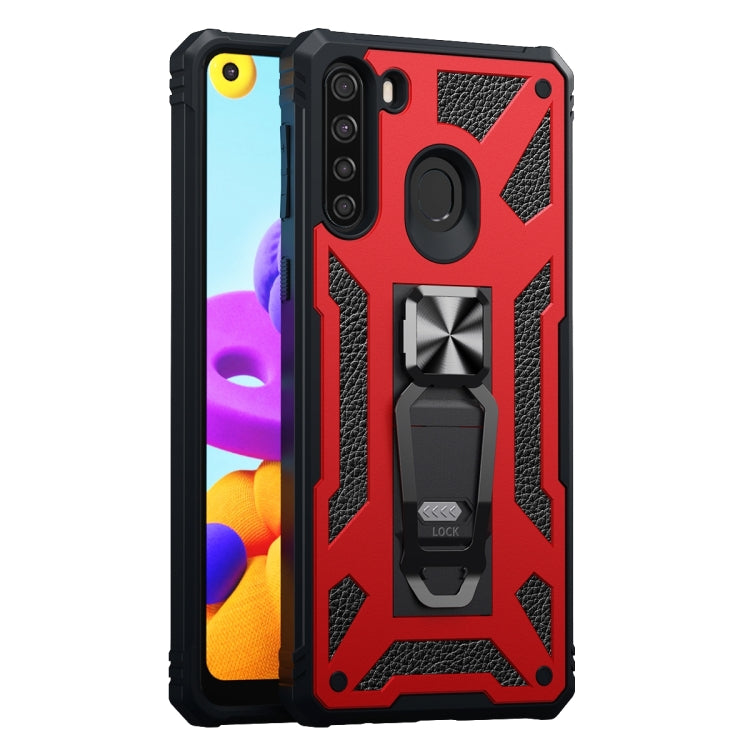 For Samsung Galaxy A21 EU Version 10 PCS Variety Armor TPU + PC Shockproof Magnetic Protective Case with Folding Clip Holder