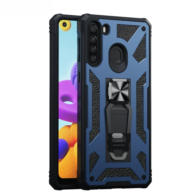 For Samsung Galaxy A21 EU Version 10 PCS Variety Armor TPU + PC Shockproof Magnetic Protective Case with Folding Clip Holder