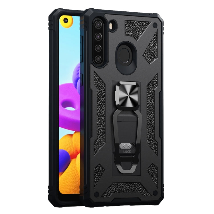 For Samsung Galaxy A21 EU Version 10 PCS Variety Armor TPU + PC Shockproof Magnetic Protective Case with Folding Clip Holder