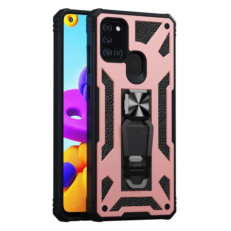 For Samsung Galaxy A21s 10 PCS Variety Armor TPU + PC Shockproof Magnetic Protective Case with Folding Clip Holder
