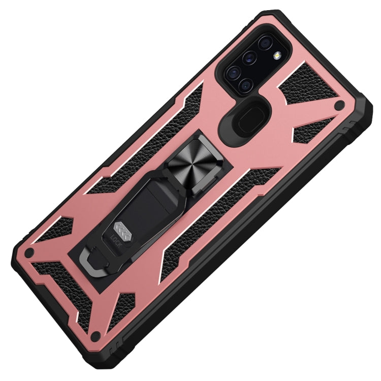 For Samsung Galaxy A21s 10 PCS Variety Armor TPU + PC Shockproof Magnetic Protective Case with Folding Clip Holder
