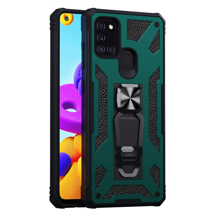 For Samsung Galaxy A21s 10 PCS Variety Armor TPU + PC Shockproof Magnetic Protective Case with Folding Clip Holder