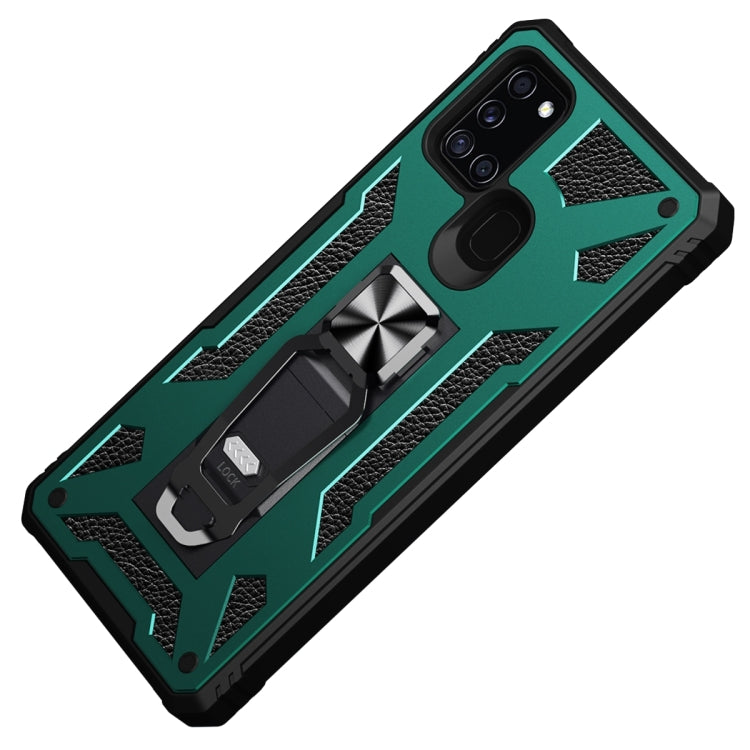 For Samsung Galaxy A21s 10 PCS Variety Armor TPU + PC Shockproof Magnetic Protective Case with Folding Clip Holder