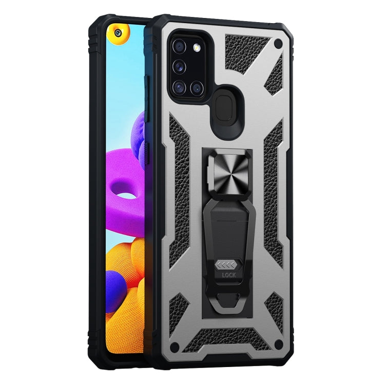 For Samsung Galaxy A21s 10 PCS Variety Armor TPU + PC Shockproof Magnetic Protective Case with Folding Clip Holder