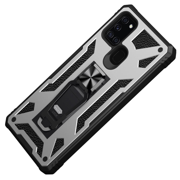 For Samsung Galaxy A21s 10 PCS Variety Armor TPU + PC Shockproof Magnetic Protective Case with Folding Clip Holder