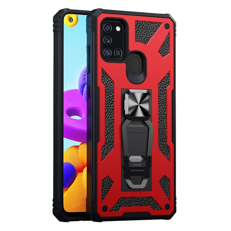 For Samsung Galaxy A21s 10 PCS Variety Armor TPU + PC Shockproof Magnetic Protective Case with Folding Clip Holder