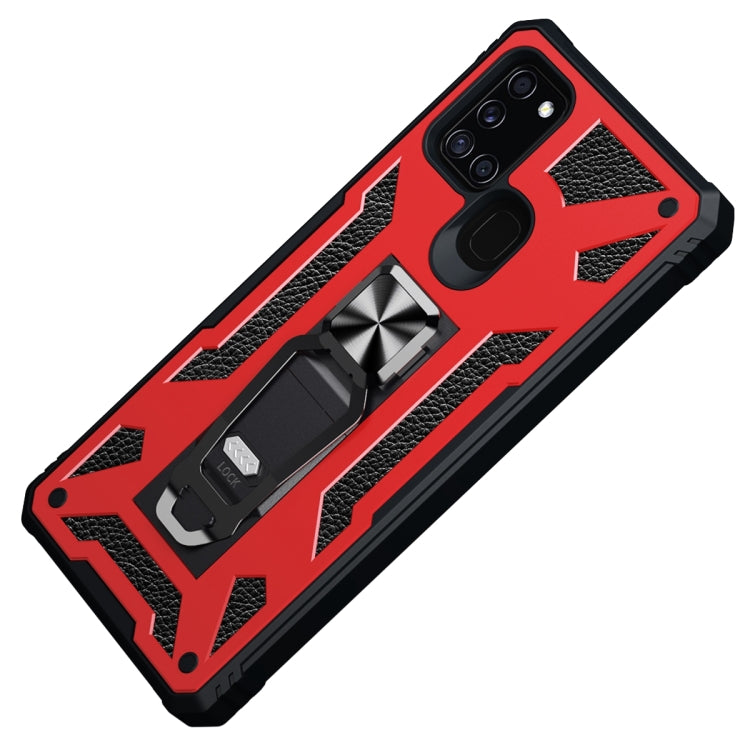 For Samsung Galaxy A21s 10 PCS Variety Armor TPU + PC Shockproof Magnetic Protective Case with Folding Clip Holder