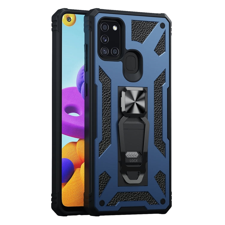 For Samsung Galaxy A21s 10 PCS Variety Armor TPU + PC Shockproof Magnetic Protective Case with Folding Clip Holder
