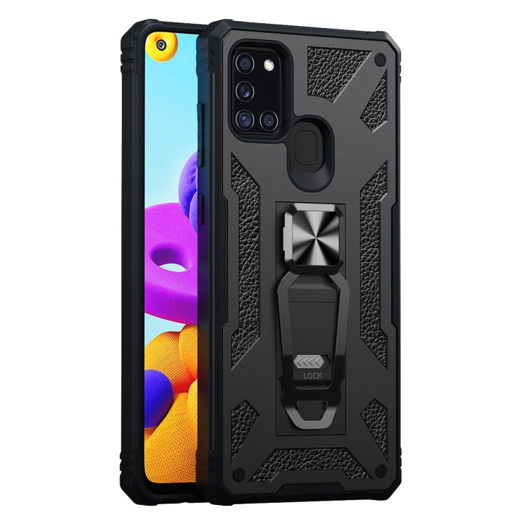For Samsung Galaxy A21s 10 PCS Variety Armor TPU + PC Shockproof Magnetic Protective Case with Folding Clip Holder