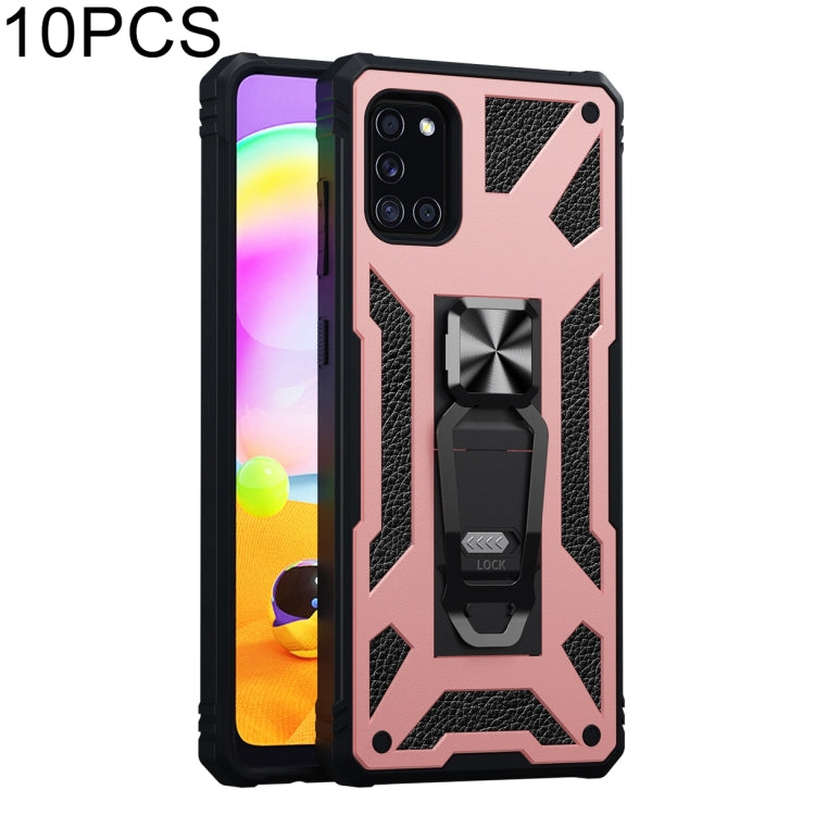 For Samsung Galaxy A31 10 PCS Variety Armor TPU + PC Shockproof Magnetic Protective Case with Folding Clip Holder