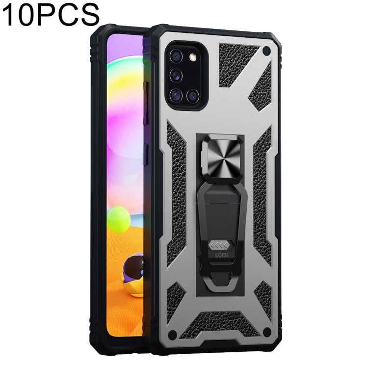 For Samsung Galaxy A31 10 PCS Variety Armor TPU + PC Shockproof Magnetic Protective Case with Folding Clip Holder