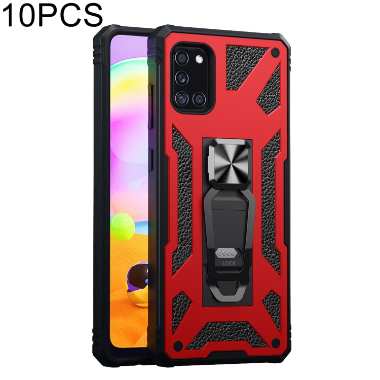 For Samsung Galaxy A31 10 PCS Variety Armor TPU + PC Shockproof Magnetic Protective Case with Folding Clip Holder