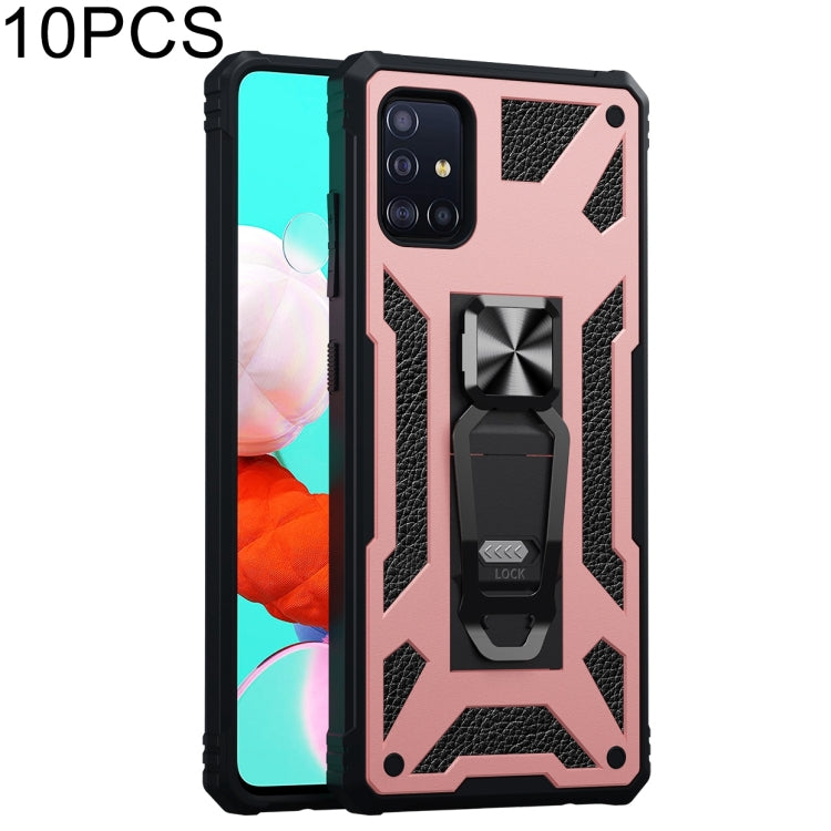 For Samsung Galaxy A51 10 PCS Variety Armor TPU + PC Shockproof Magnetic Protective Case with Folding Clip Holder