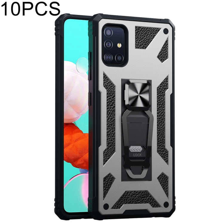 For Samsung Galaxy A51 10 PCS Variety Armor TPU + PC Shockproof Magnetic Protective Case with Folding Clip Holder