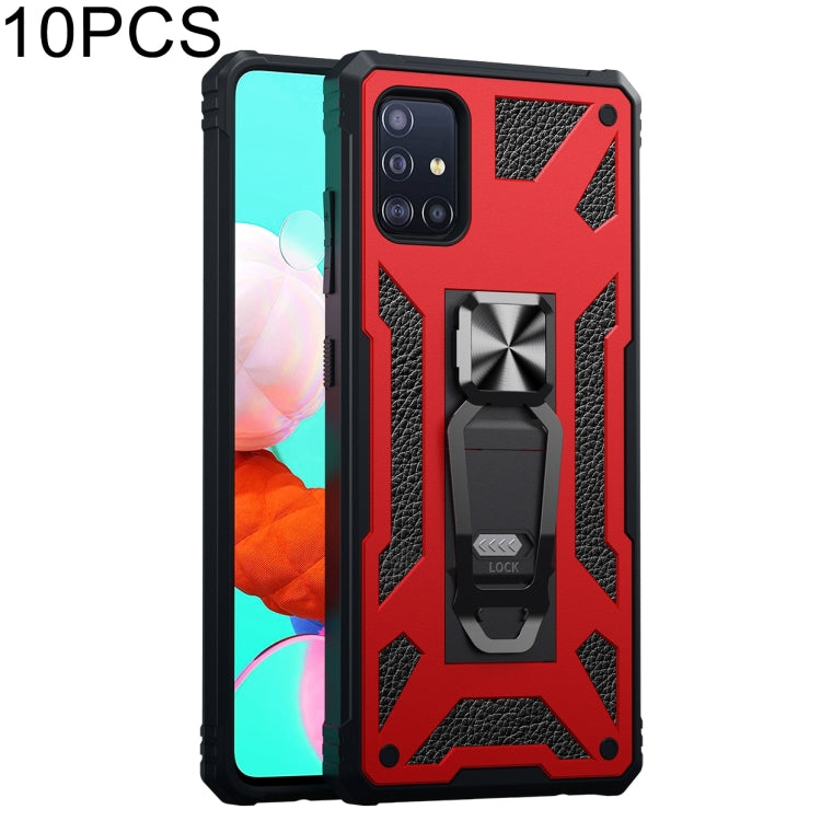 For Samsung Galaxy A51 10 PCS Variety Armor TPU + PC Shockproof Magnetic Protective Case with Folding Clip Holder