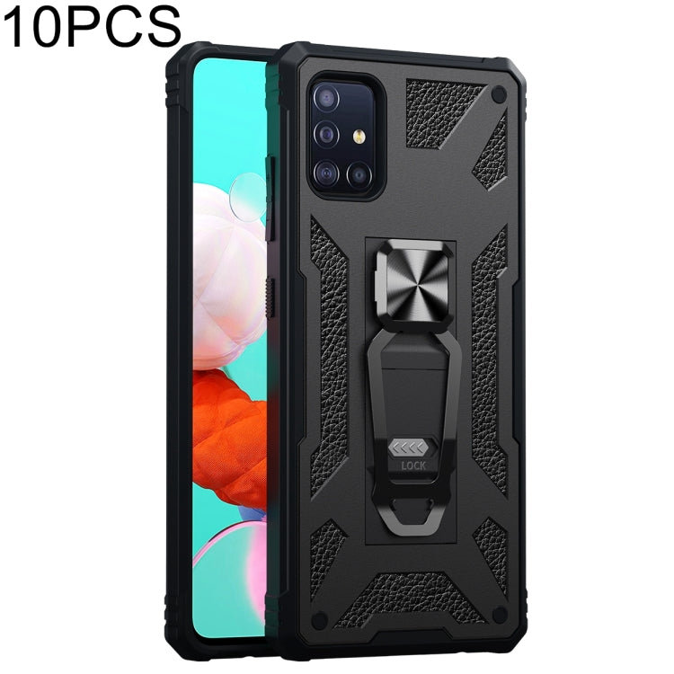 For Samsung Galaxy A51 10 PCS Variety Armor TPU + PC Shockproof Magnetic Protective Case with Folding Clip Holder