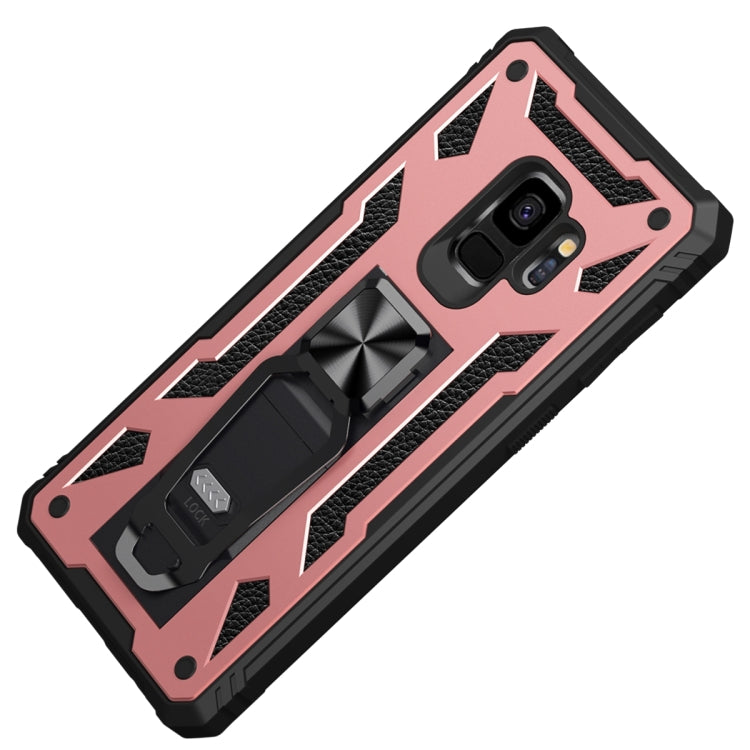 For Samsung Galaxy S9 10 PCS Variety Armor TPU + PC Shockproof Magnetic Protective Case with Folding Clip Holder