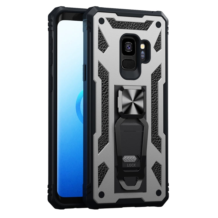 For Samsung Galaxy S9 10 PCS Variety Armor TPU + PC Shockproof Magnetic Protective Case with Folding Clip Holder