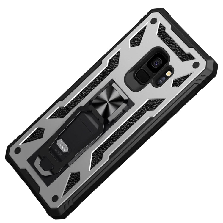 For Samsung Galaxy S9 10 PCS Variety Armor TPU + PC Shockproof Magnetic Protective Case with Folding Clip Holder
