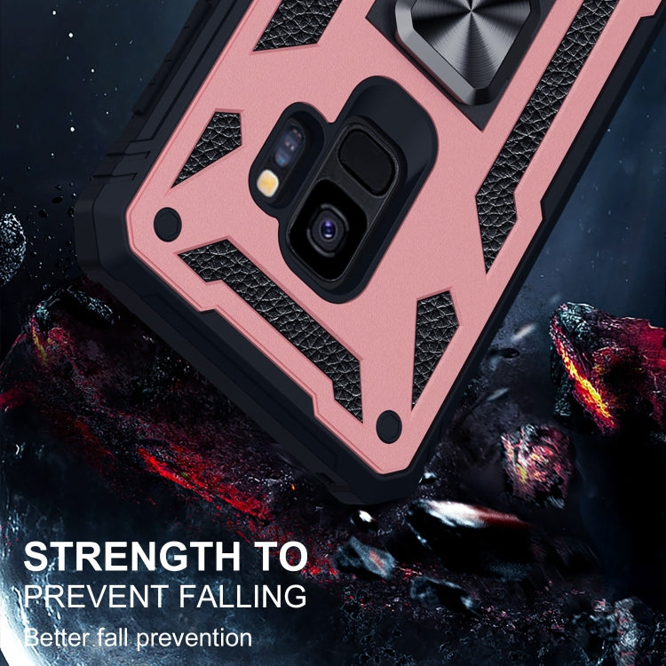 For Samsung Galaxy S9 10 PCS Variety Armor TPU + PC Shockproof Magnetic Protective Case with Folding Clip Holder