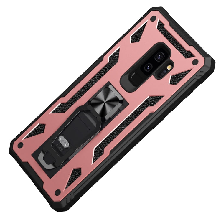 For Samsung Galaxy S9+ 10 PCS Variety Armor TPU + PC Shockproof Magnetic Protective Case with Folding Clip Holder