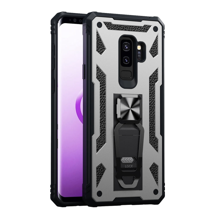For Samsung Galaxy S9+ 10 PCS Variety Armor TPU + PC Shockproof Magnetic Protective Case with Folding Clip Holder