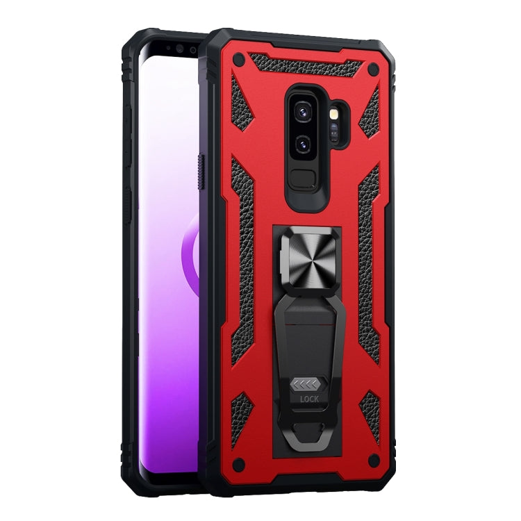 For Samsung Galaxy S9+ 10 PCS Variety Armor TPU + PC Shockproof Magnetic Protective Case with Folding Clip Holder