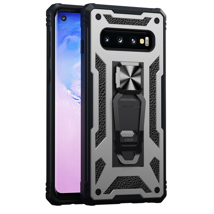 For Samsung Galaxy S10 10 PCS Variety Armor TPU + PC Shockproof Magnetic Protective Case with Folding Clip Holder