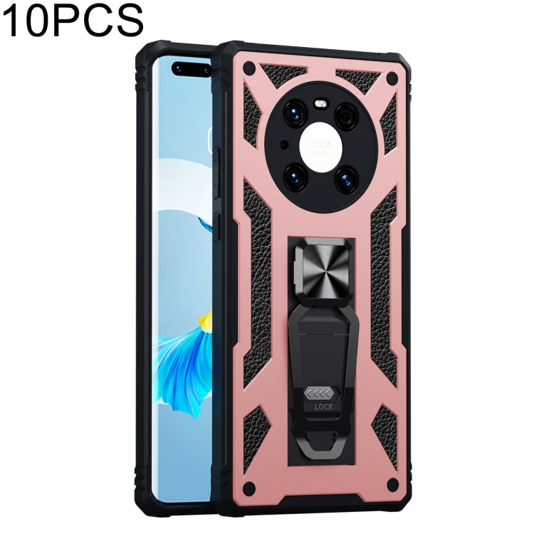 For Huawei Mate 40 10 PCS Variety Armor TPU + PC Shockproof Magnetic Protective Case with Folding Clip Holder