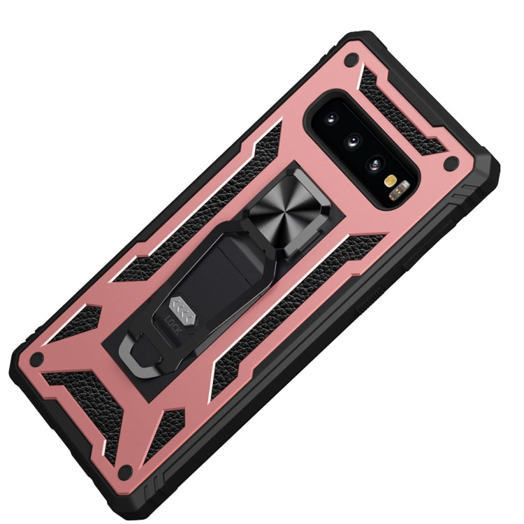 For Samsung Galaxy S10+ 10 PCS Variety Armor TPU + PC Shockproof Magnetic Protective Case with Folding Clip Holder