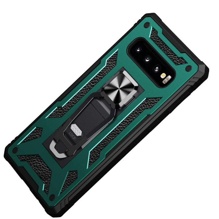 For Samsung Galaxy S10+ 10 PCS Variety Armor TPU + PC Shockproof Magnetic Protective Case with Folding Clip Holder