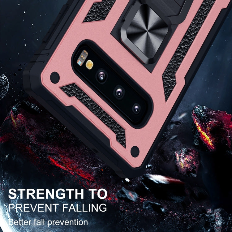 For Samsung Galaxy S10+ 10 PCS Variety Armor TPU + PC Shockproof Magnetic Protective Case with Folding Clip Holder